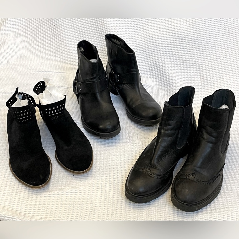3 Pairs Barneys NY, Silence & Noise, Sechelles Size 9 all Genuine Leather Uppers